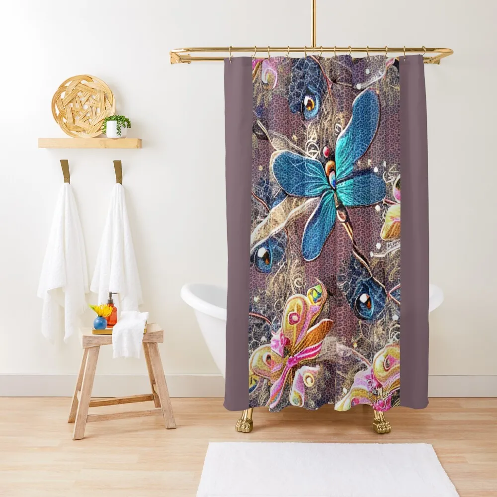 

Dragonflies and Lace Shower Curtain For Shower Anime Shower Bathroom And Cute Curtain