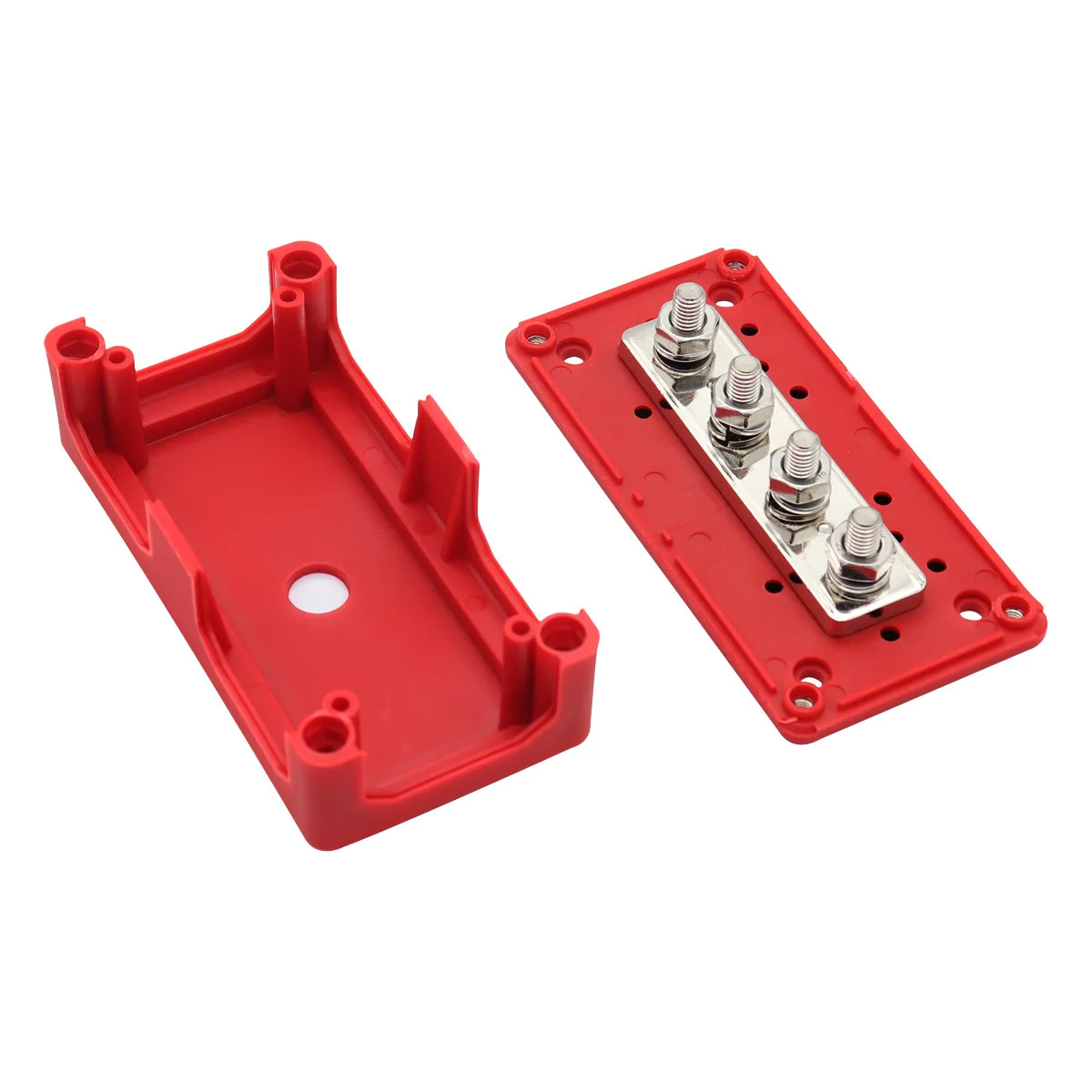New Red Housing Busbar Terminal Block, M8 Specification, 300A High Current 48V RV Busbar