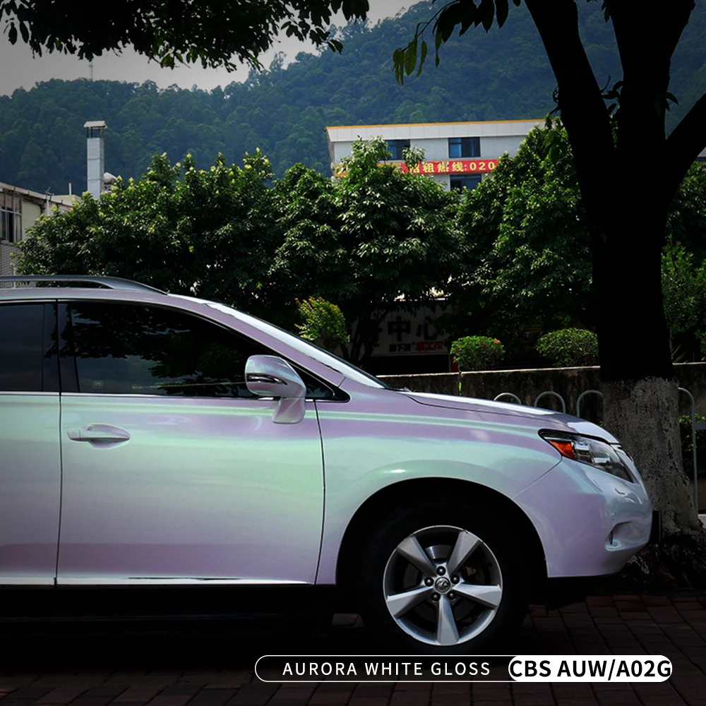2025 1.52*1.8M Carbins Aurora White Gloss Car Wrap Vinyl Wrap Stickers Roll Film Car Body Film for Car Vehicle Wrap