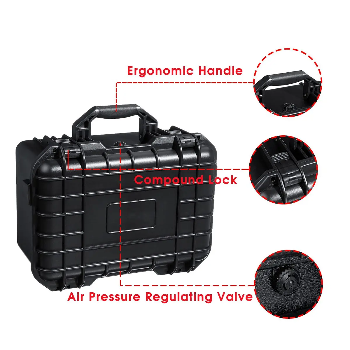 Caja de herramientas de seguridad impermeable, equipo sellado resistente a impactos, caja de herramientas para instrumentos, caja de herramientas de