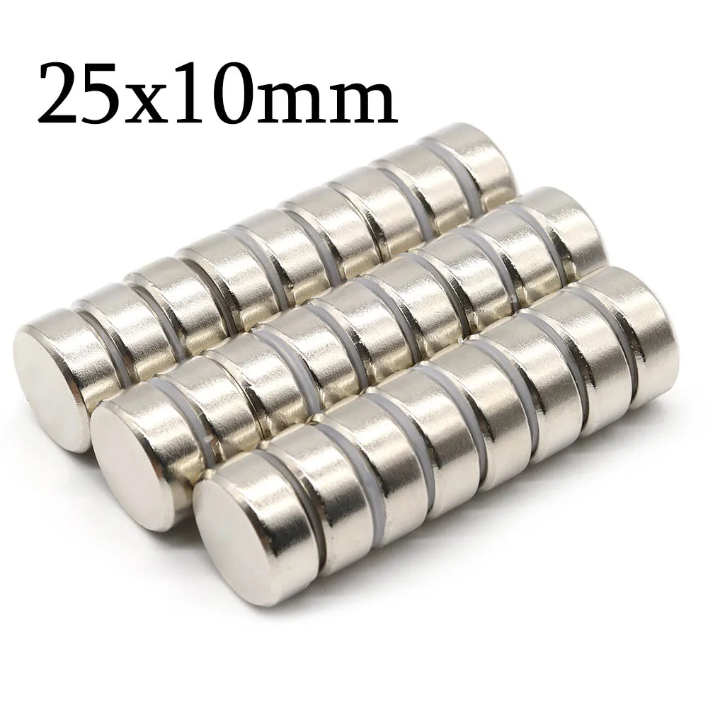 

25mmx10mm Super Strong Round Neodymium Magnet Powerful Magnets N35 small Permanent Magnetic NdfeB Refrigerator Magnet 25x10
