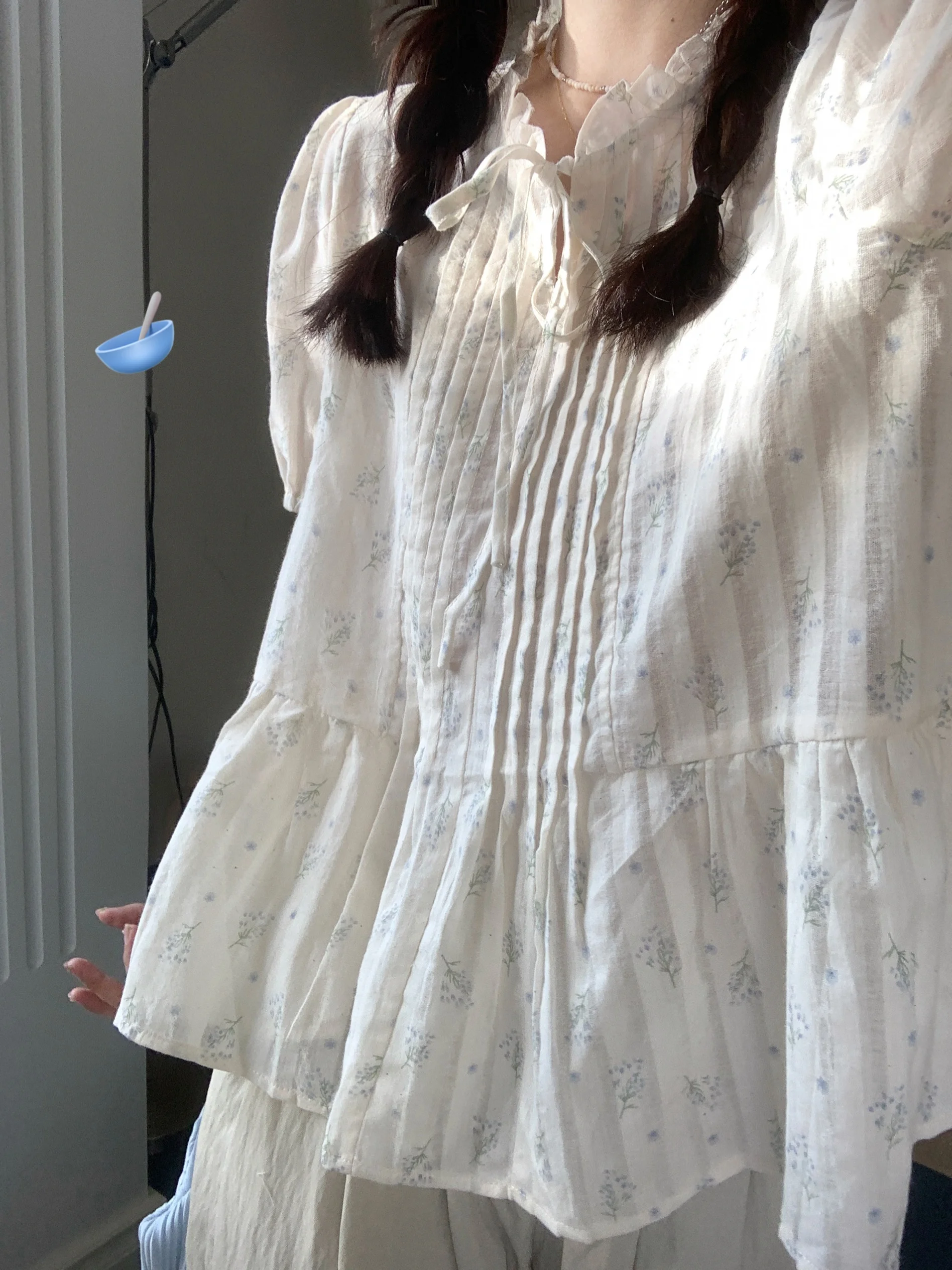 

Loose Casual Floral Print irt Women's Bubble Sve ort Sve Thin round Ne Casual Top Summer Cotton 00% Comfortable ...