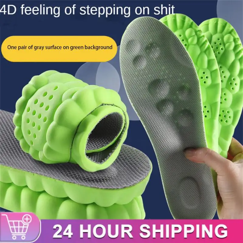 4D Massage Shoes Insoles Super Soft Latex Sports Insole For Feet Running Basket Shoe Sole Arch Support Orthopedic Inserts Unisex