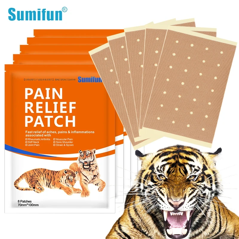 

80Pcs Sumifun Tiger Patch Medical Back Pain Joint Power Heat Plaster Knee Muscle Shoulder Body Stickers Chinese Medicine