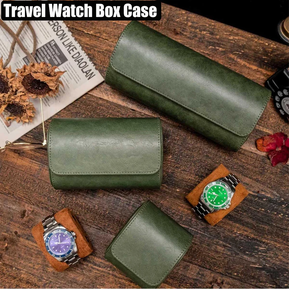 Watch Roll Travel Case for Men and Women with Suede Lining Portable 1 2 3 Slot Watch Display Storage and Organizer