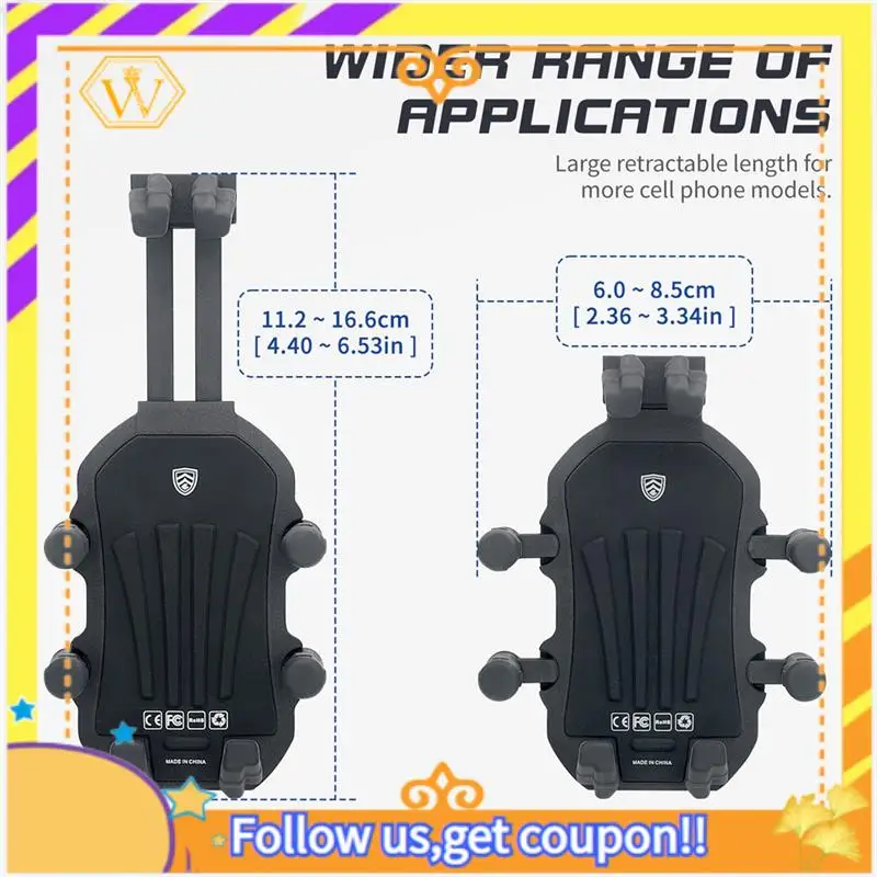 Motorcycle Bike Phone Mount With Vibration Dampener For 4.7-7.1 Inch Phones, Universal Rearview Mirror Mount, Durable