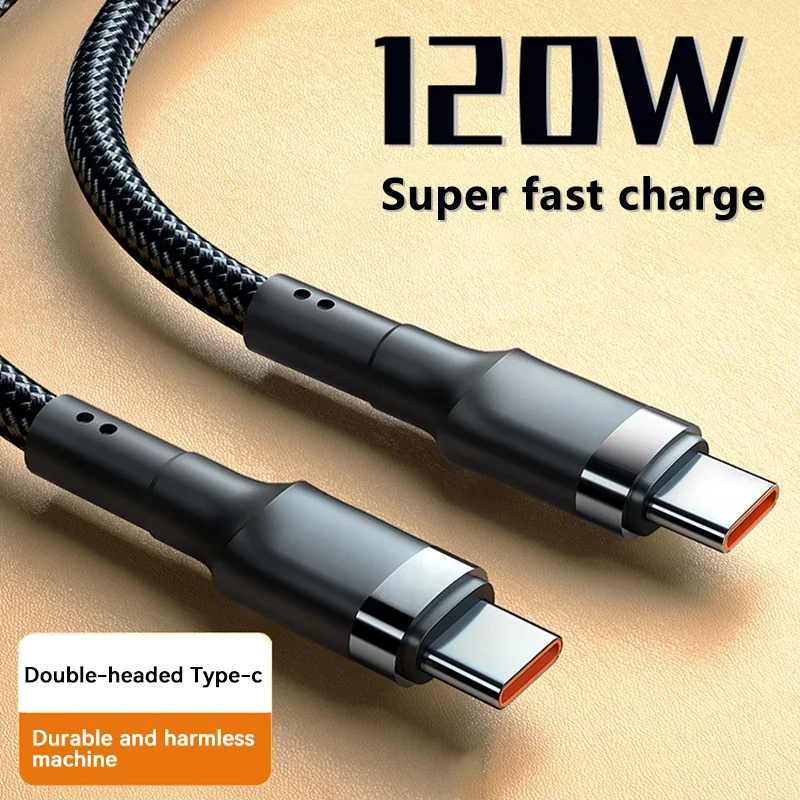 Useful 120W Double Headed Tybe C Cable For Samsung S24 S23  Huawei Mate 60 Xiaomi 13 redmi K70 Poco F5 Quick Fast Charger New