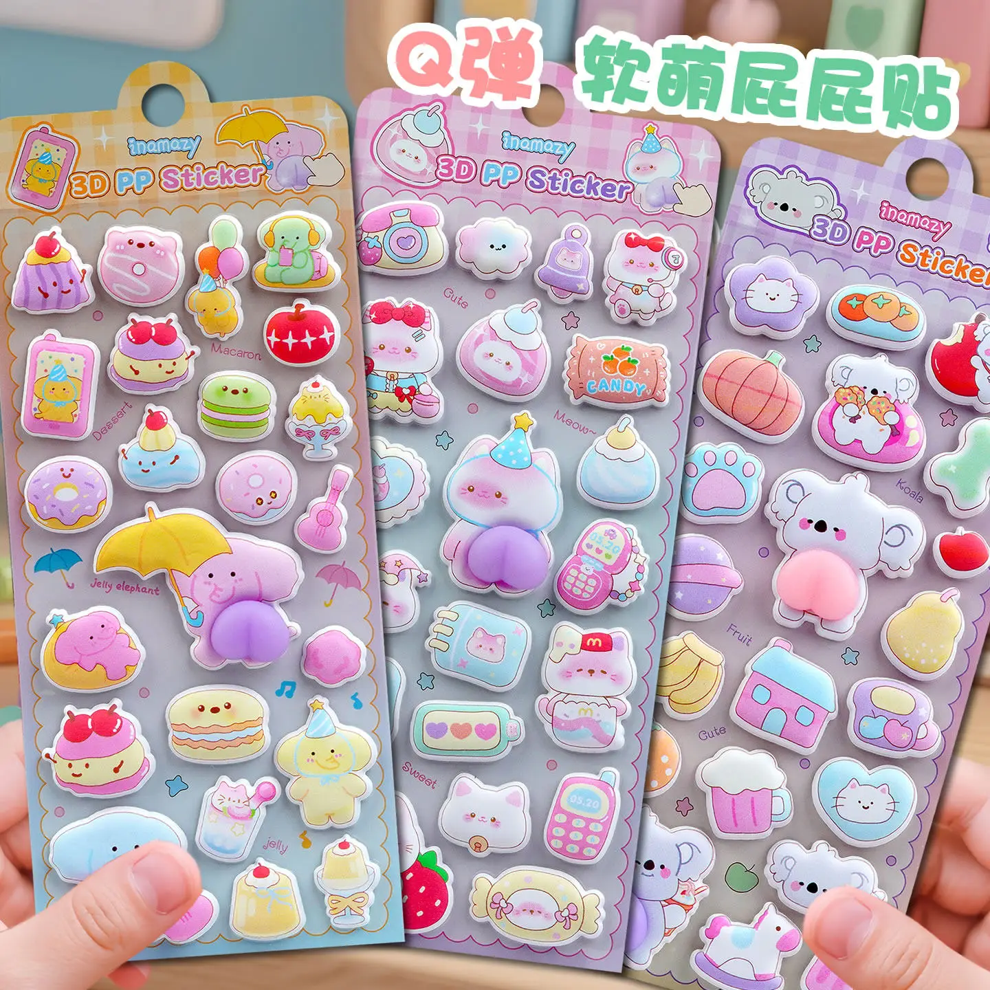 

2026 новый стиль, 3D наклейки с милыми животными, креативные мультяшные наклейки с пузырьками для снятия стресса, украшения, аксессуары, игрушки, подарок