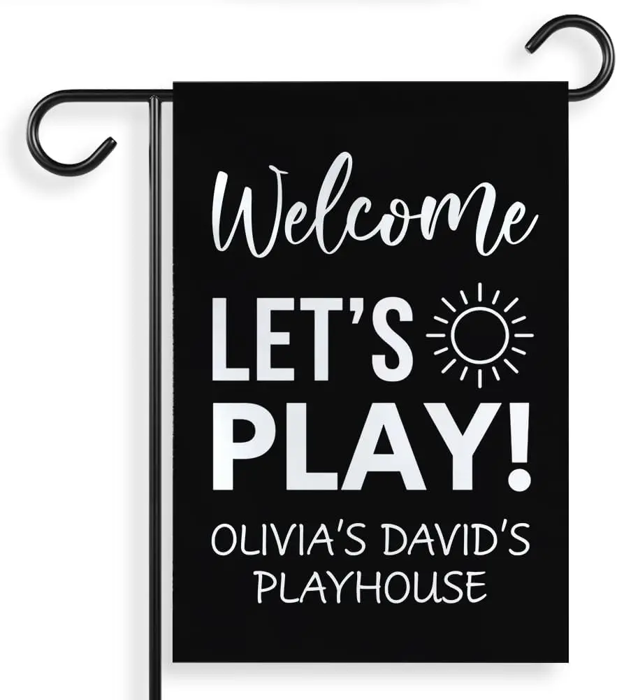 [12''x18''] Personalized Playhouse Garden Flag Double Sided, Custom Name Playground Sign, Treehouse Yard Ban xxl