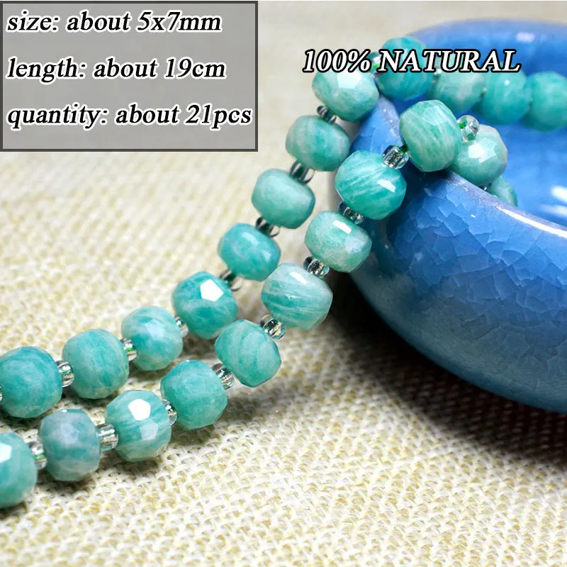 Wholesale Natural Amazonite Various Shape Stone Beads Round Faceted Rondelle Square Irregular for Jewelry Making Diy Bracelet