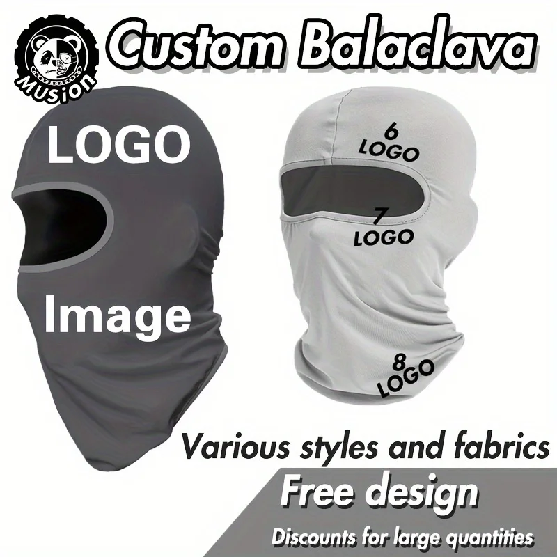 Musion Customized Balaclava Unique Design Full Mask Motorcycle Mask Company Logo Slogan Unisex for Outdoor Sports Cyclying