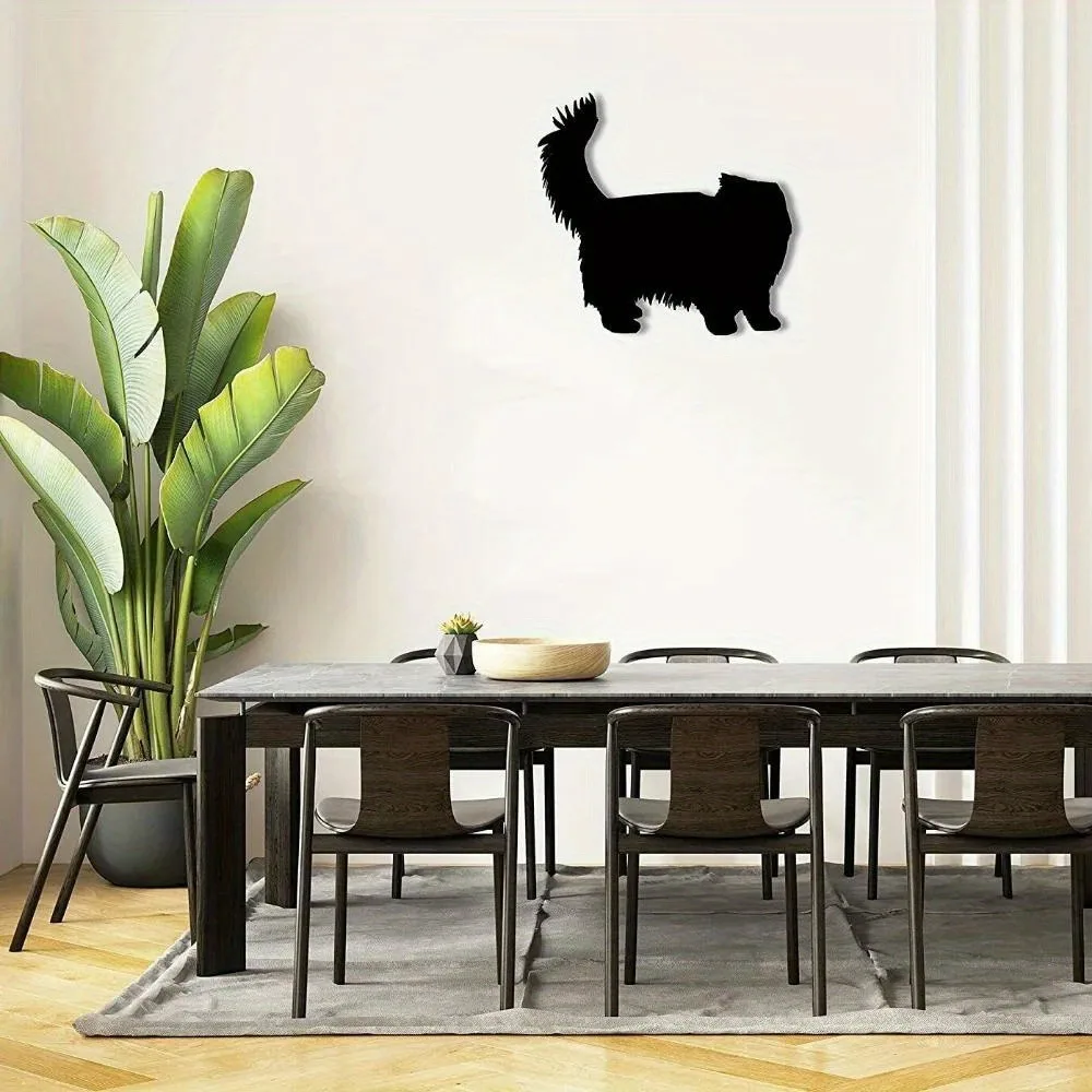 CIFbuy silueta de gato persa arte de pared de Metal-precioso artesanía de hierro felino de pie elegante decoración Interior del hogar escultura de pared