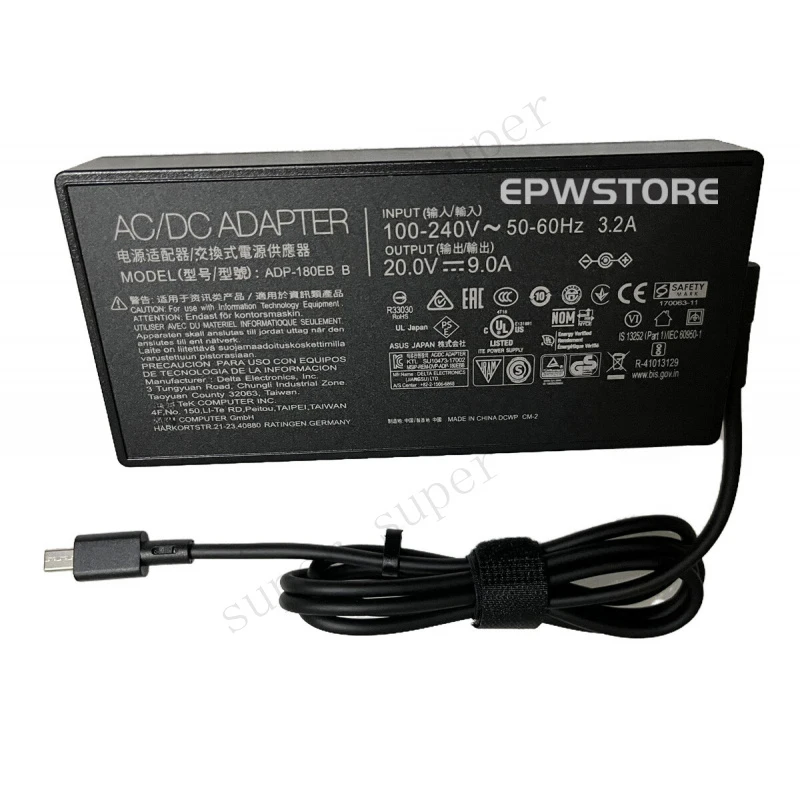 S+   20V 9A 180W AC Adapter Charger For ASUS ROG Zephyrus G14 (2024) GA403 Laptop