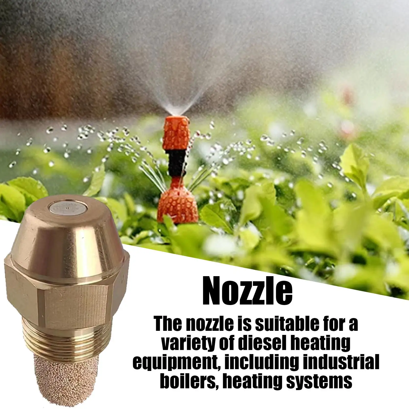 Fuel Nozzle 0.35 GPH Solid Nozzle 60 Degree Oil Boiler Nozzle Spray Diesel Fuel Jet Brass Burner Replacement Oil Nozzle