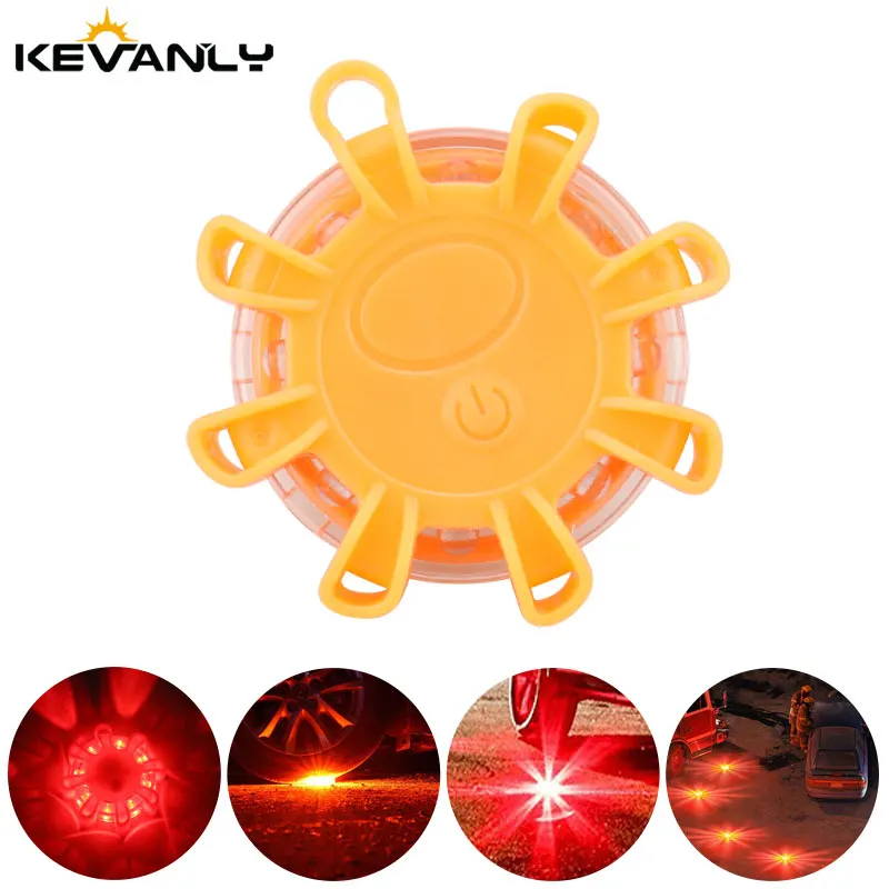 

2PCS Portable LED Warning Light Mini Red Color Strobe Emergency Flashing Lamp Roadside Rotating Emergency Signal Light