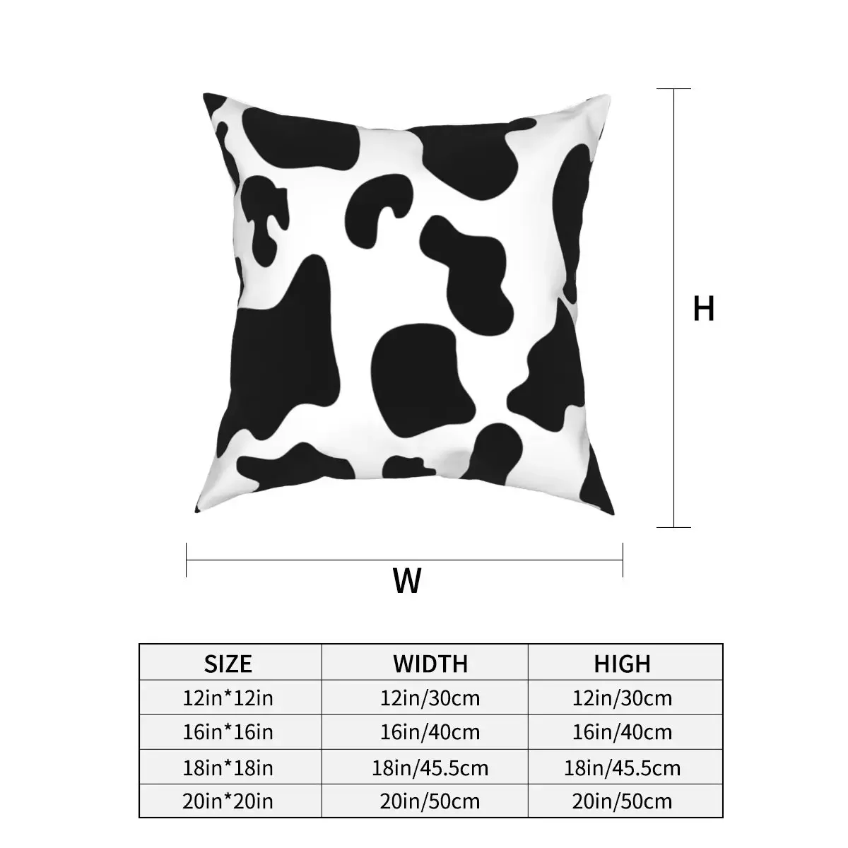 Cow Spots Pattern Pillowcase Cushion Cover Gift Black White Pink Modern Cute Pillow Case Cover Home Zippered 40X40cm