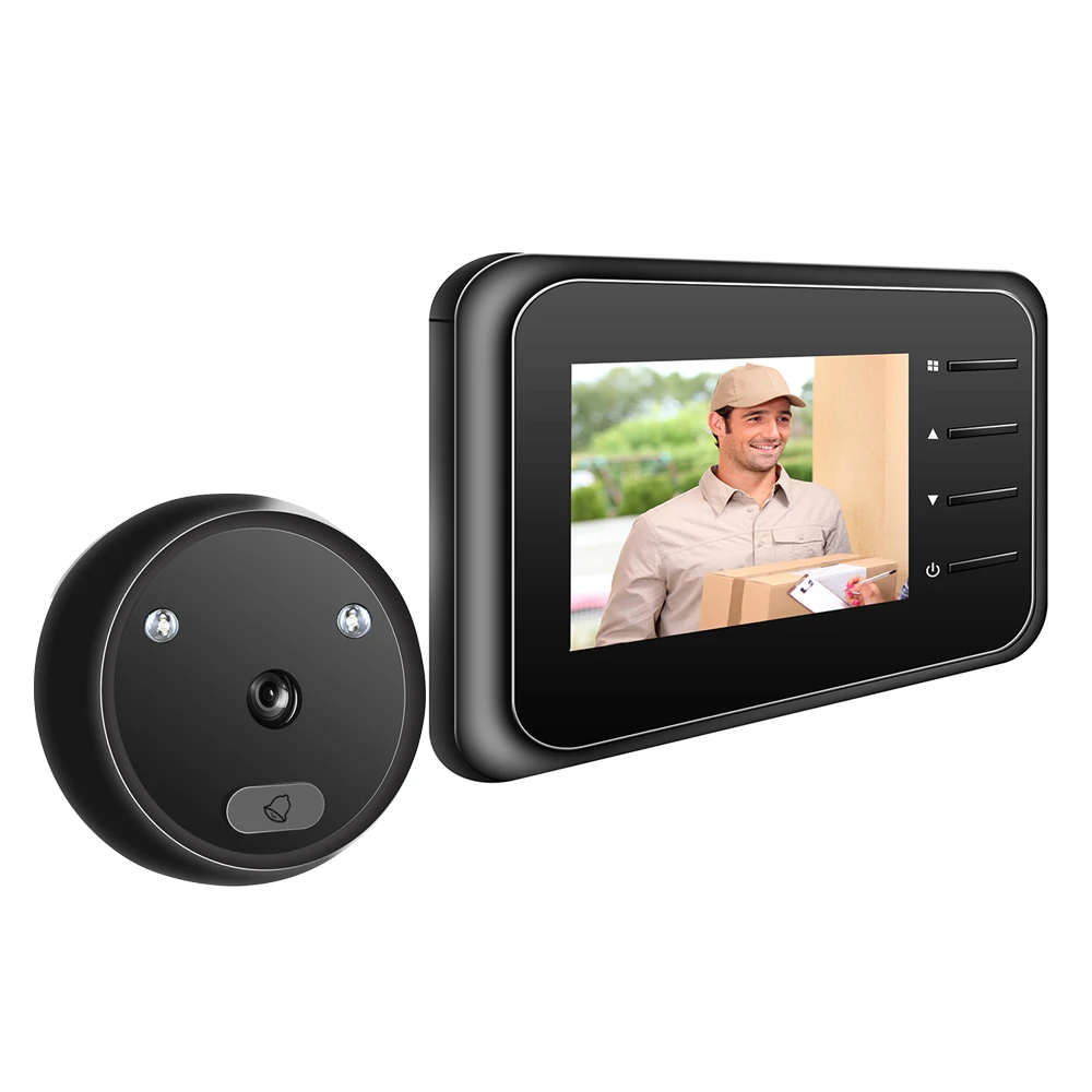 Wi fi campainha visor da porta câmera olho mágico da porta com monitor sem fio vista ao vivo disponível digital visão noturna foto tiro