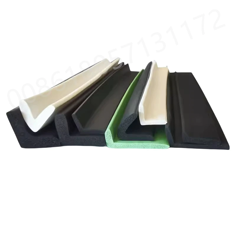 Custom L-Shape EPDM Foam Rubber Sealing Strips, Edge Enclosure, Collision Avoidance,Thermal Insulation and Soundproofing, Black