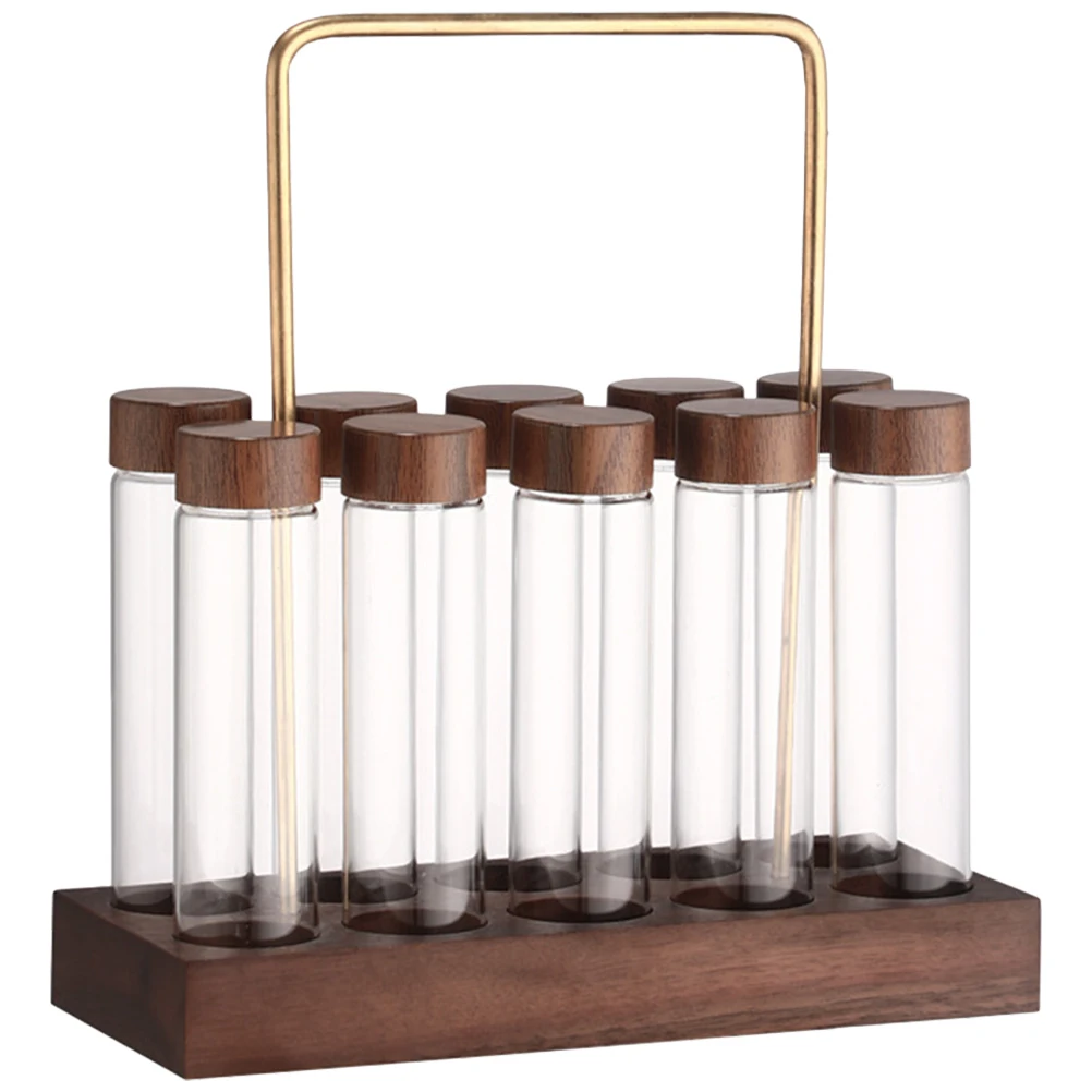 

1 Set Beans Storage Tubes Glass Airtight Jars With Stand For Kitchen Coffee Bean Holder Modern Space-Saving Design Easy Assembly