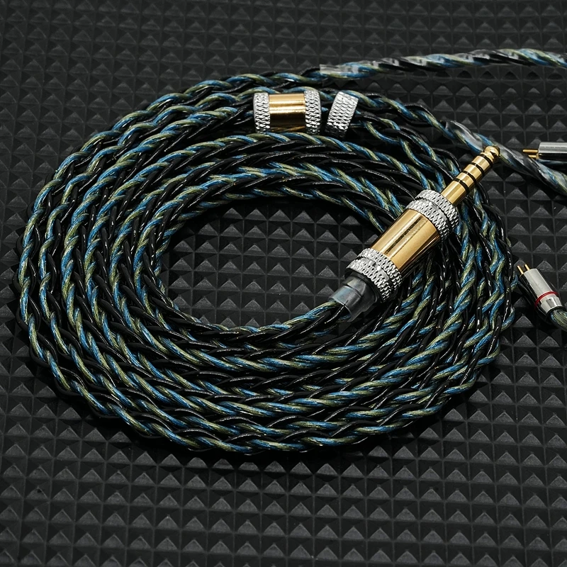 XINHS H14 8-core Jade Green+Black Five Element Hybrid Earphone Upgrade Cable view 2
