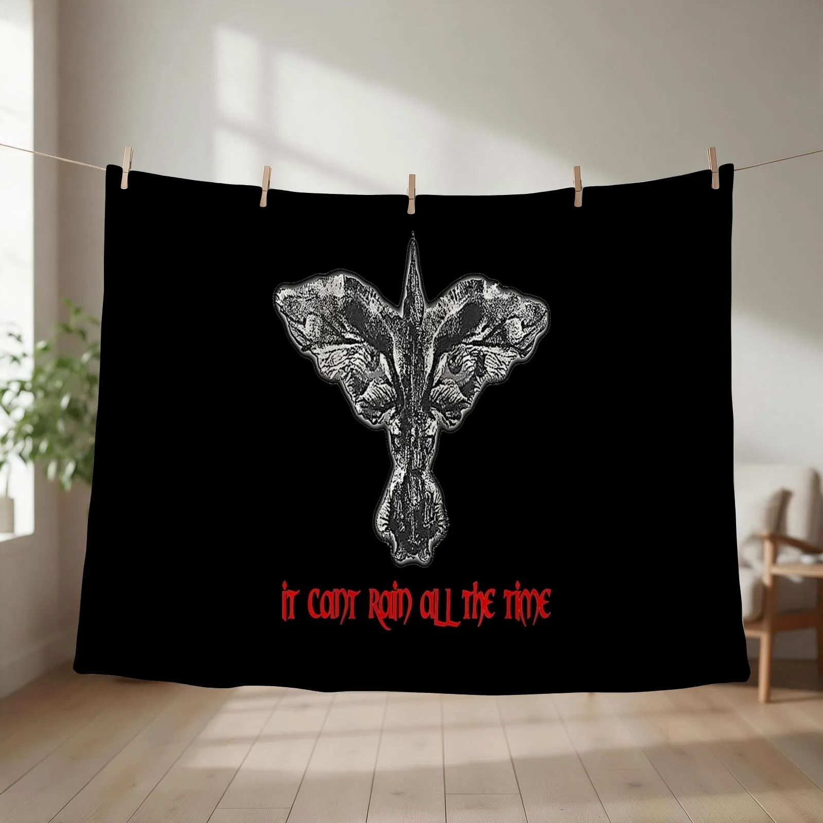Crow Cross It Can't Rain All The Time Throw Blanket couch cozy soft plush fuzzy picnic outdoor blanket