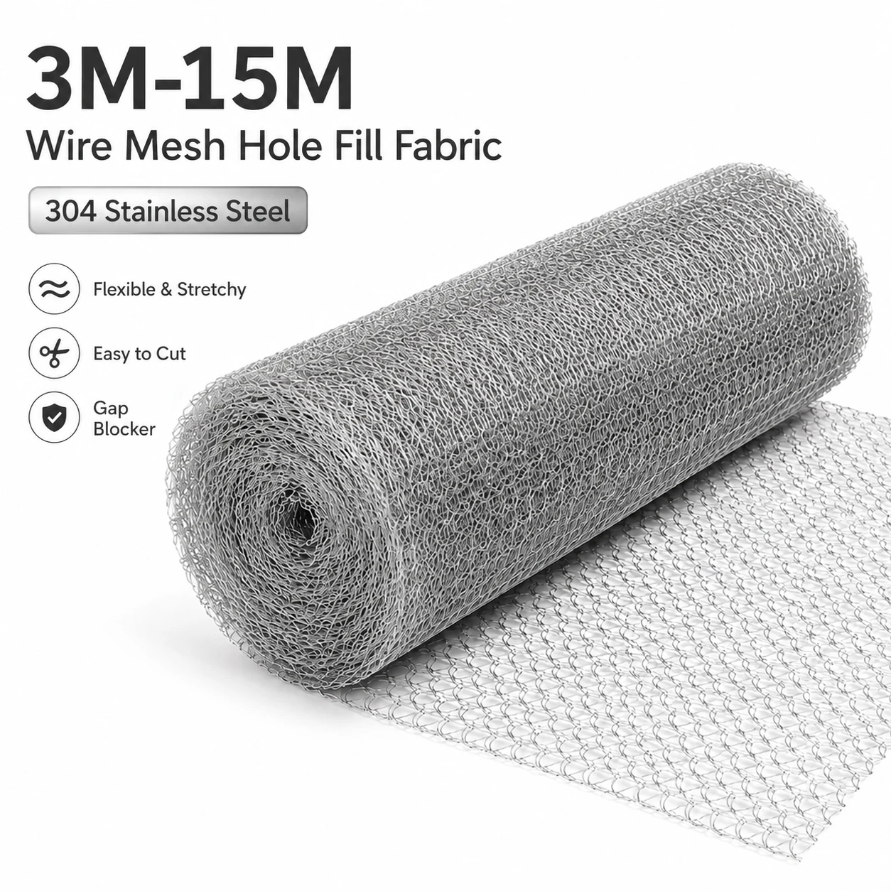 1-2 Roll 304 Stainlesss Steel Braided Mesh, Rodent Proof & Insect Screen, Garden Animal Protection Net, Rabbit & Pest Barrier