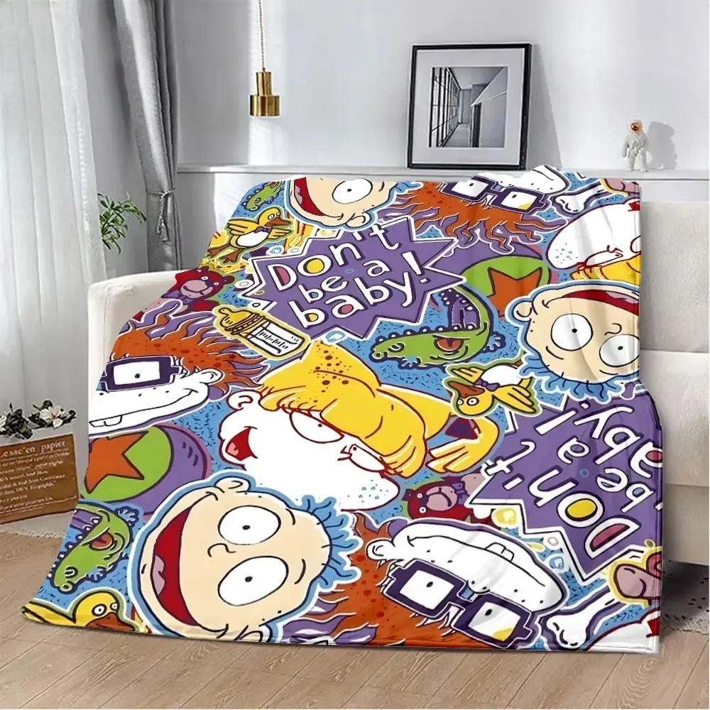 Cartoon R-rugrats Printed Blanket Picnic Blankets Warm Blanket Soft and Comfortable Blanket Home Travel Birthday Gift