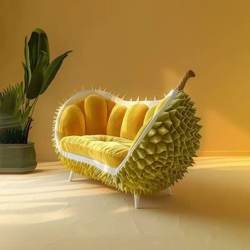 Modern Creative Cream Durian Sofa Concept Designer Works Color Inspiration Design Art Fruit Sofa