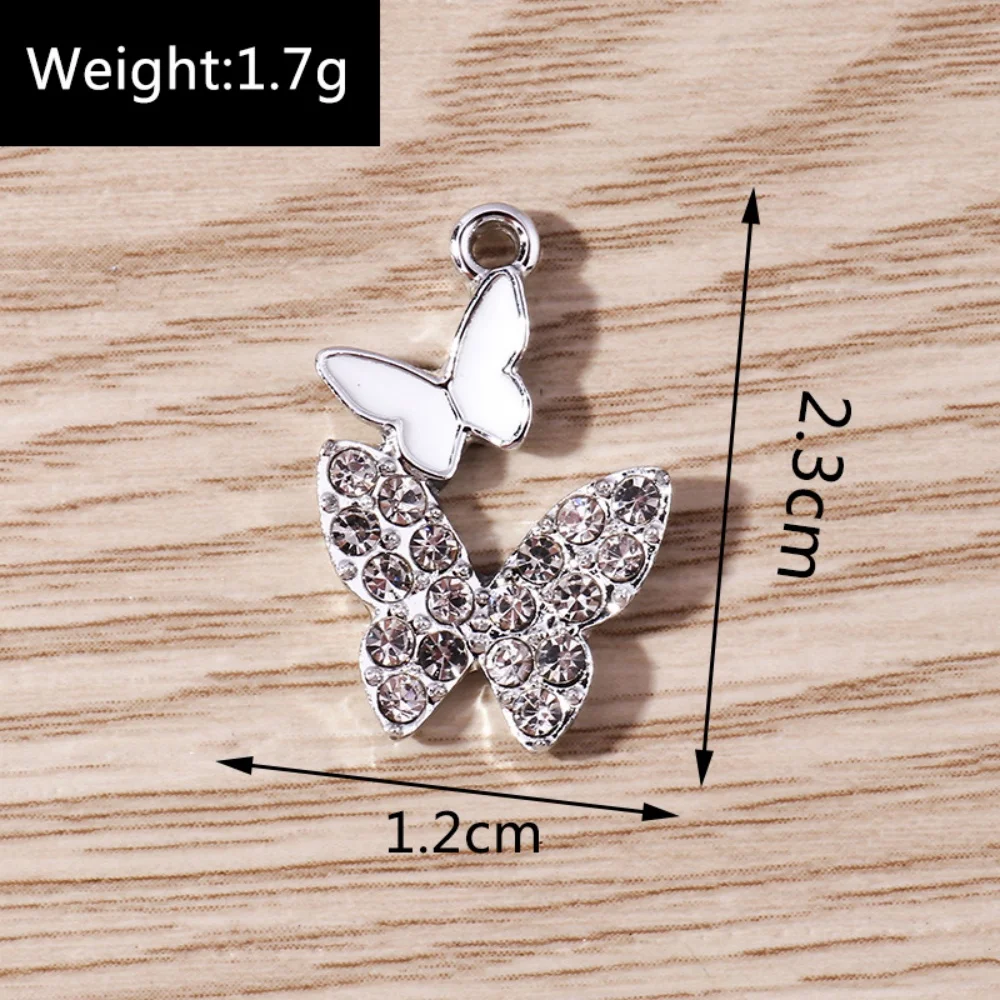 10pcs Brilliant Clear Crystal Butterfly Charms