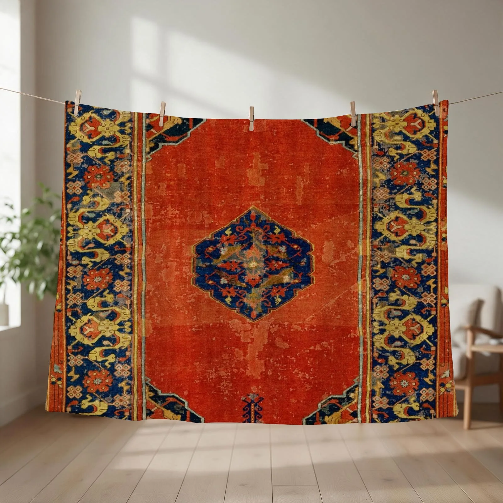 New 17th Century Antique Turkish Carpet Print Throw Blanket Polar Custom Cute anime Blankets