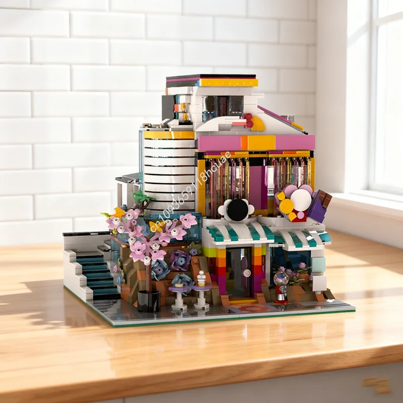 

2000 шт. MOC Candy Store модульная уличная модель игрушки строительные блоки архитектура сборка рождественские подарки творческая идея «сделай сам»