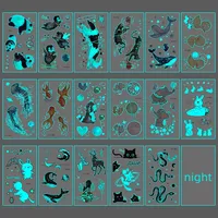 Luminous Tattoo Stickers for Women Girl Arm Face Glowing Tattoos Body Art Tattoos Snake Butterfly Electric Syllable Party Tattoo