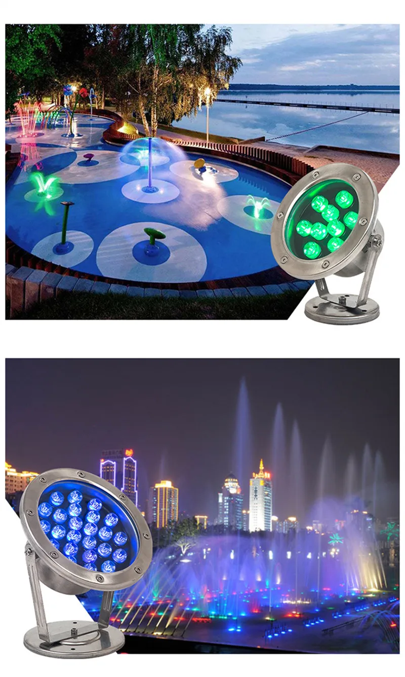 Led Underwater 3W 6W 9W 12W Light Pond Submersible IP68 Night Lamp DC 12V 24V Outdoor Garden Swimming Pool Light Party Landscape