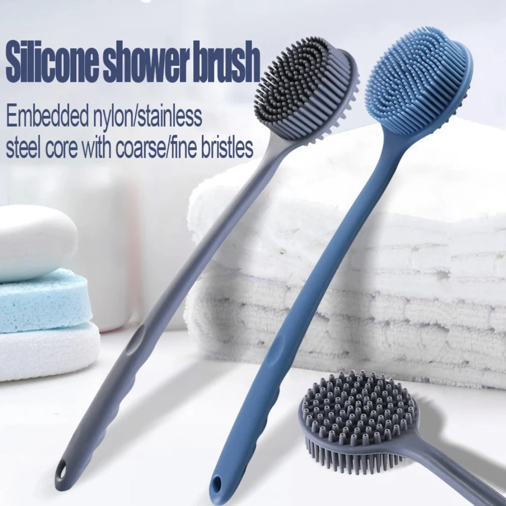 

Silicone Shower Brush Body Exfoliating Dry Brushing Bathroom Back Bath Brush for Shower Brush for The Back
