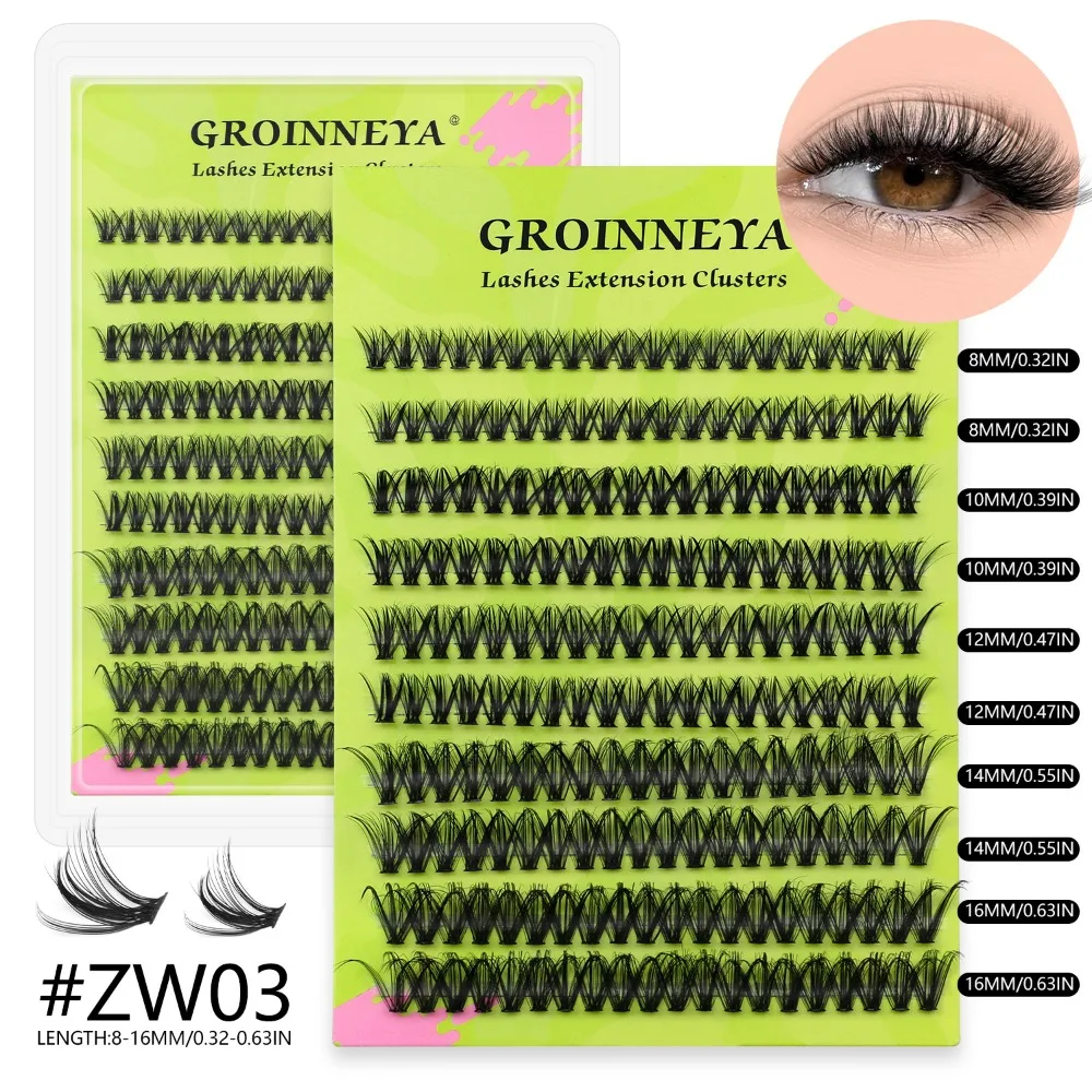 8-16mm Length Single Cluster False Eyelashes Curly and Thick Soft Texture DIY Segmented Eyelashes Enlarge Eyes