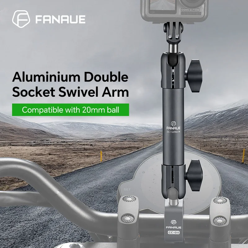 

FANAUE мотоциклетный держатель для мобильного телефона из алюминиевого сплава, шаровая головка, двусторонний вращающийся шатун, 15 см, опоры, шаровая головка 20 мм