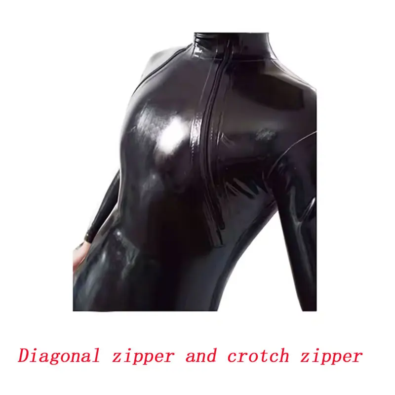 

Sexy Black Coverall Bodysuit Adult Latex Rubber Catsuit For Men and Women Unisex Rubber Suit Latex Catsuit Can Be Customized