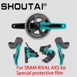 FOR SRAM RIVAL AXS Kit, Protective Film, Road Mountain Bike Cranks with Tooth Disc, Hand Transformation, Rear Derailleur Sticker