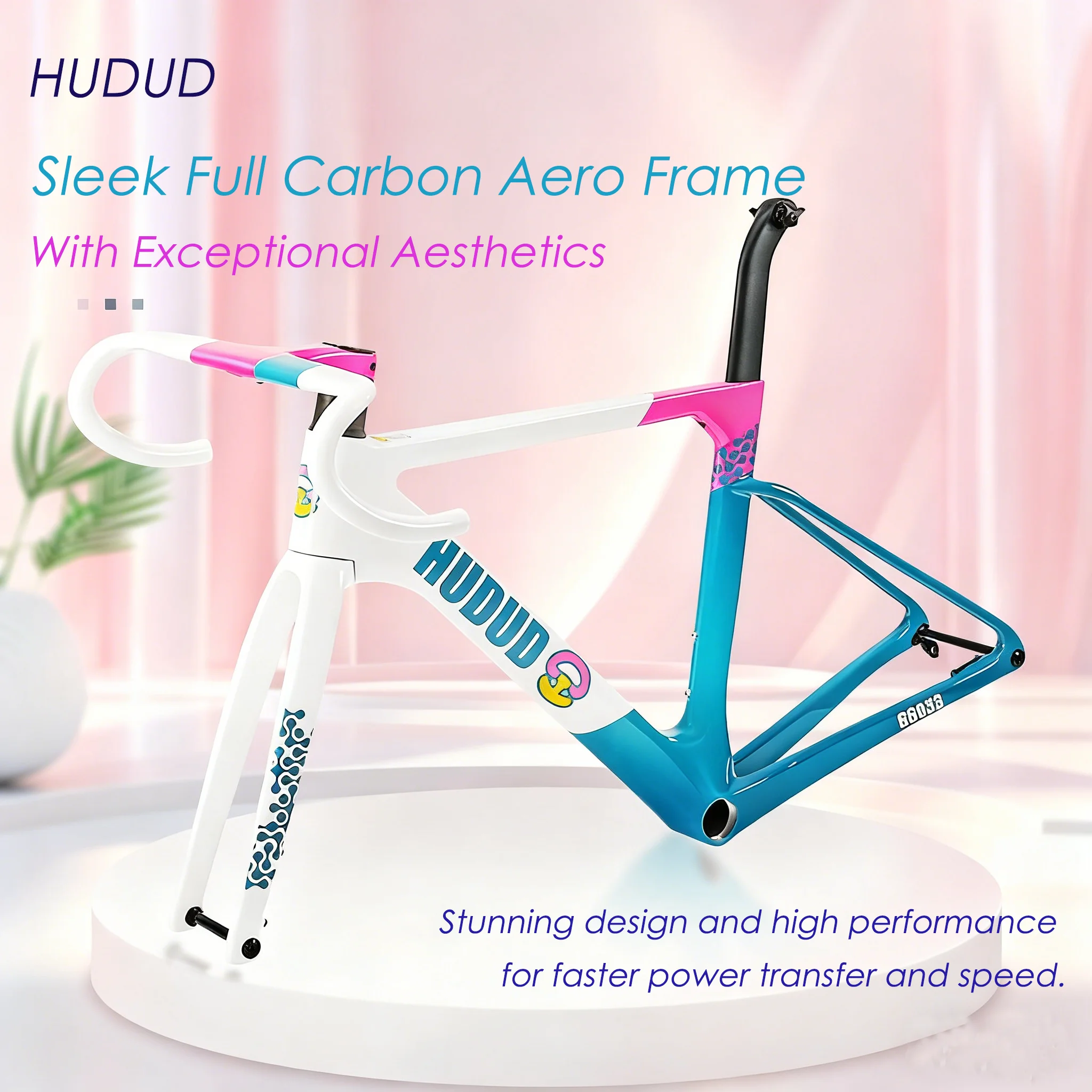 HUDUD R18 Road Bike Frame | T800 | Disc Brake | Seat Post Fork Drop Bar Included | Internal Cable Routing | Custom Color