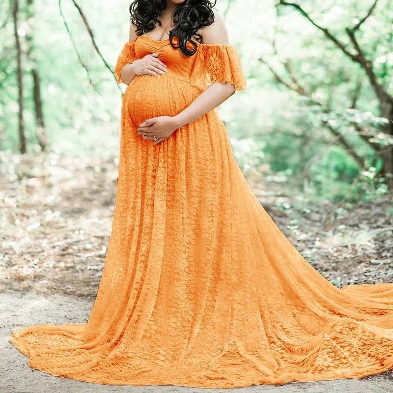 

Elegant Lace Maternity Dress Photography Photo Session Props Dresses for Pregnant Women Clothes Pregnancy Dress for Photo Shoot