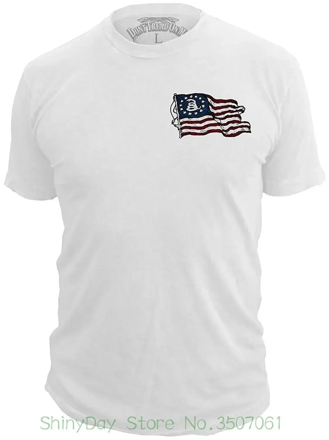 Don't Tread on Me Vintage American Snake Flag T-Shirt 100% Cotton O-Neck Summer Short Sleeve Casual Mens T-shirt Size S-3XL