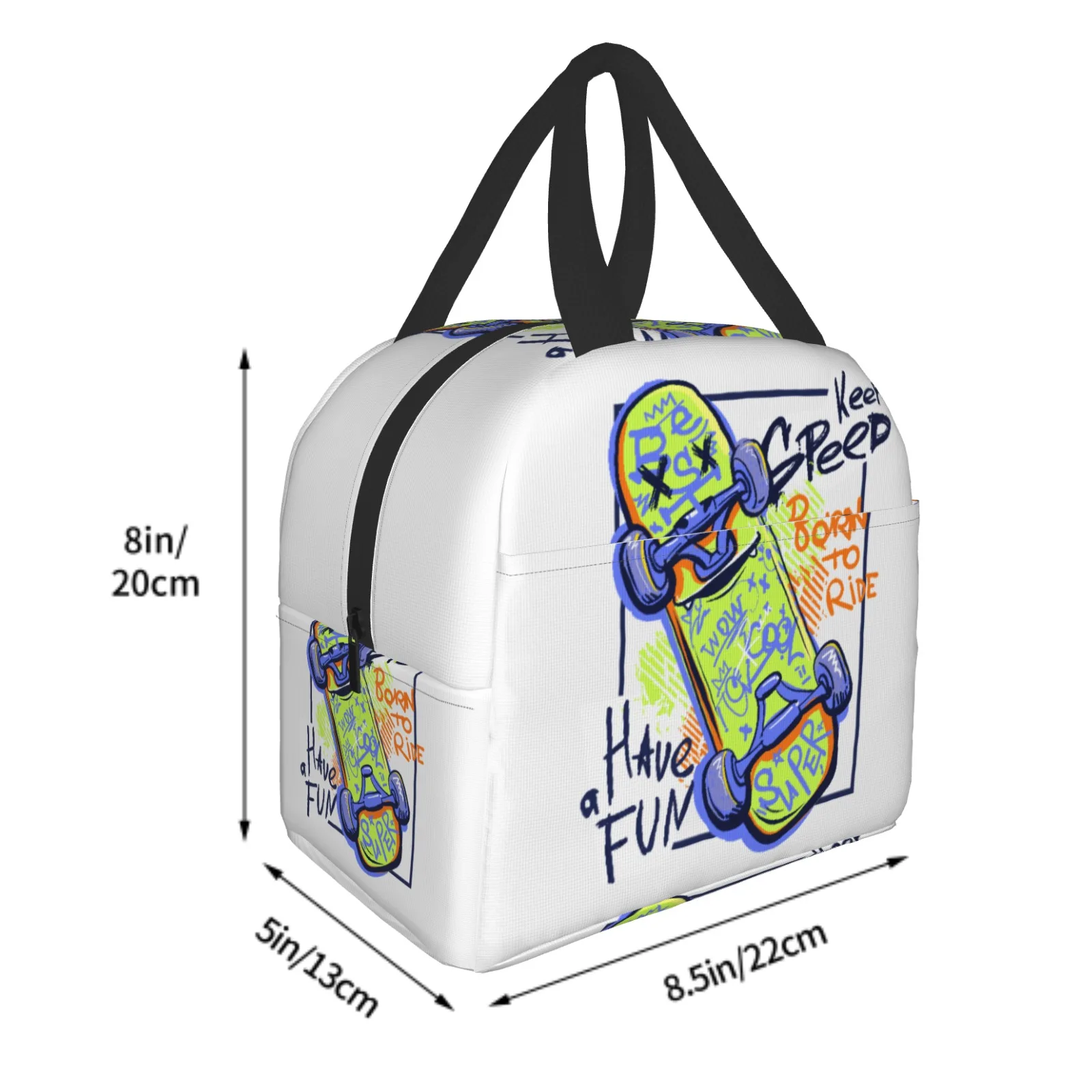 استمتع حقيبة الغداء لوح التزلج للنساء والرجال صناديق الغداء المعزولة الحرارية المبردة للكبار مكتب الأطفال حقيبة كمبيوتر محمول العودة إلى المدرسة