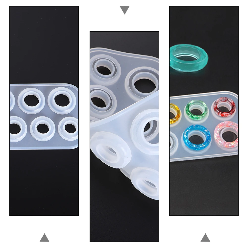 

2 Pcs Ring Silicone Mold Jewelry DIY Casting Finger Manual Handmade Making Silica Gel Molds Epoxy Supplies