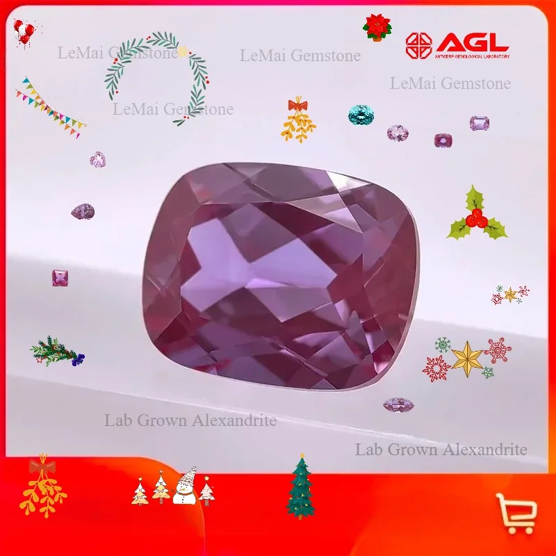 

Top Lab Grown Alexandrite Rectangle Cushion Cut Gemstone