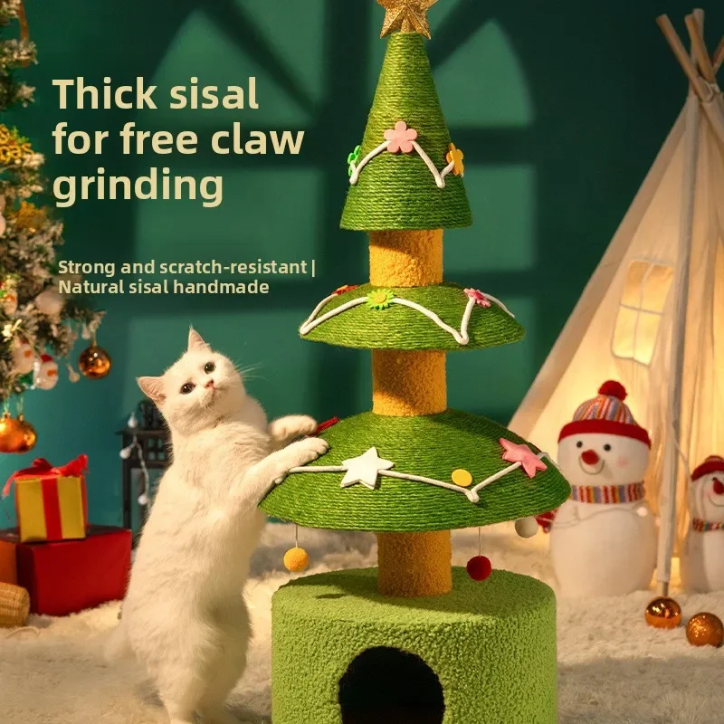 Factory Direct Compatible WithChristmas Tree Sisal Cat Climbing Frame, Cat Nest, Cat Scratch Post, Multi-layer Christmas Tree
