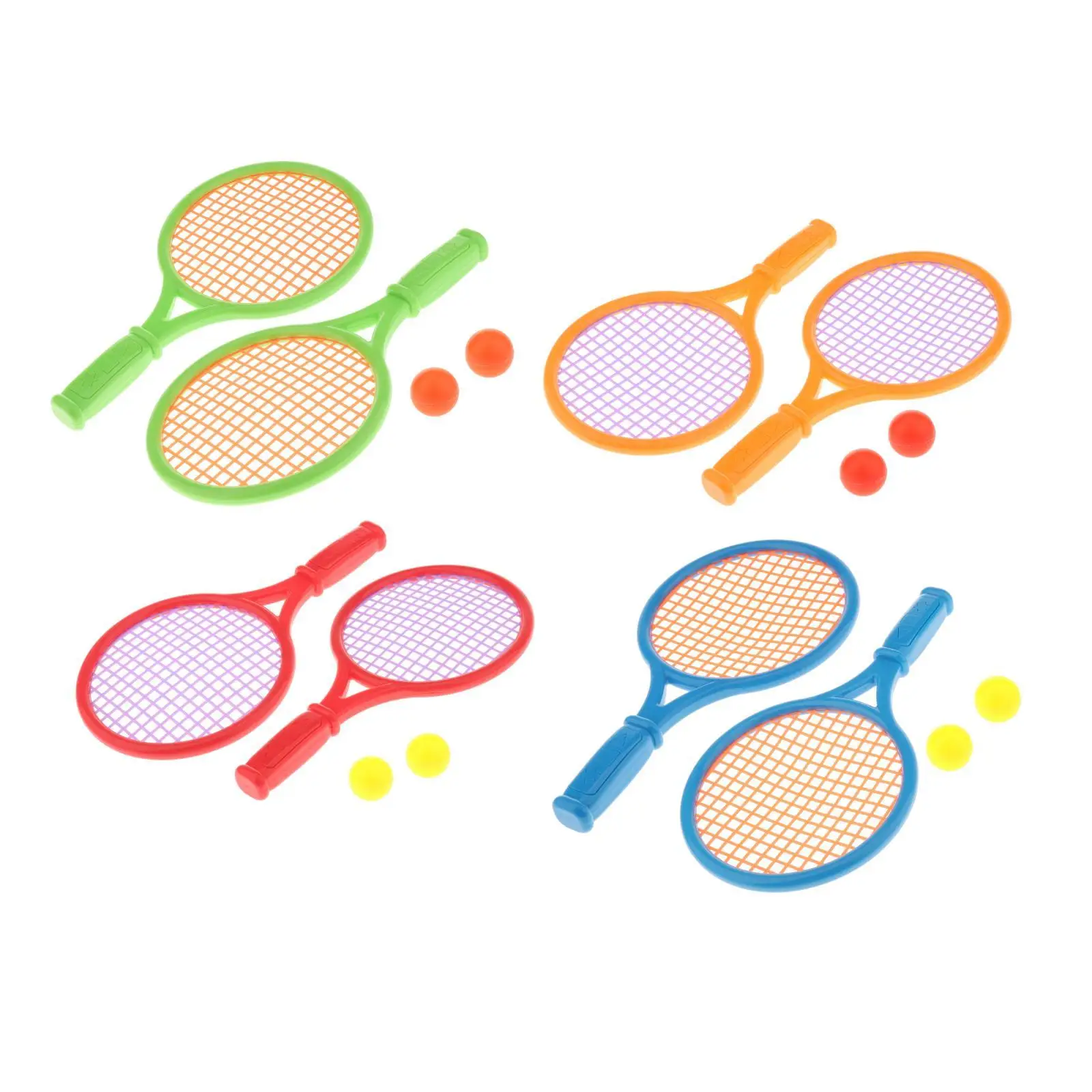 2 PCS Children Tennis Rackets with and Balls Sports Toys for Kids 3-7 Ages