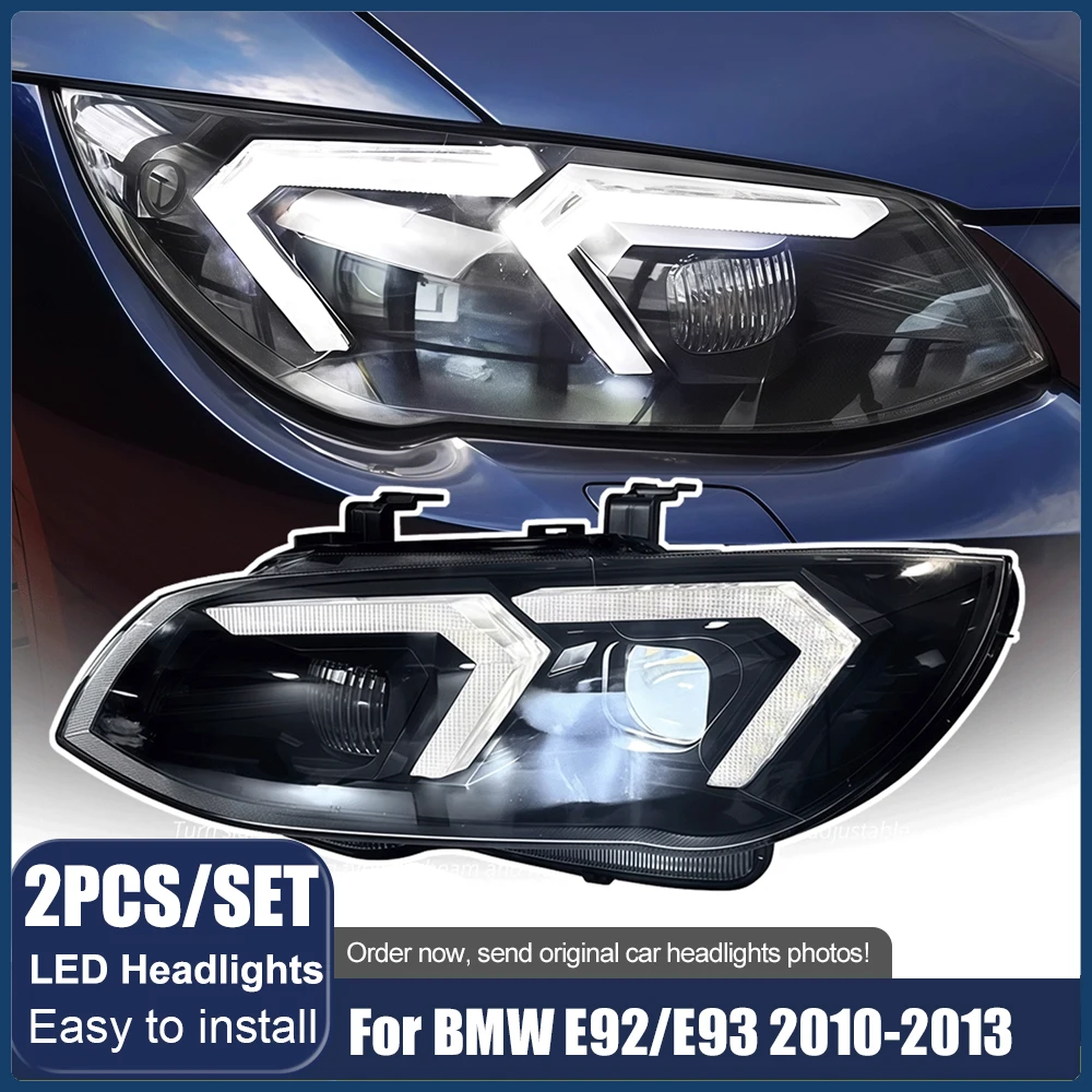 

Автомобильные фары для BMW E92 E93 320i 325i 330i M3 2010 2011 2012 2013, фары DRL, указатели поворота, задние фонари, линзы проектора Angel Eye