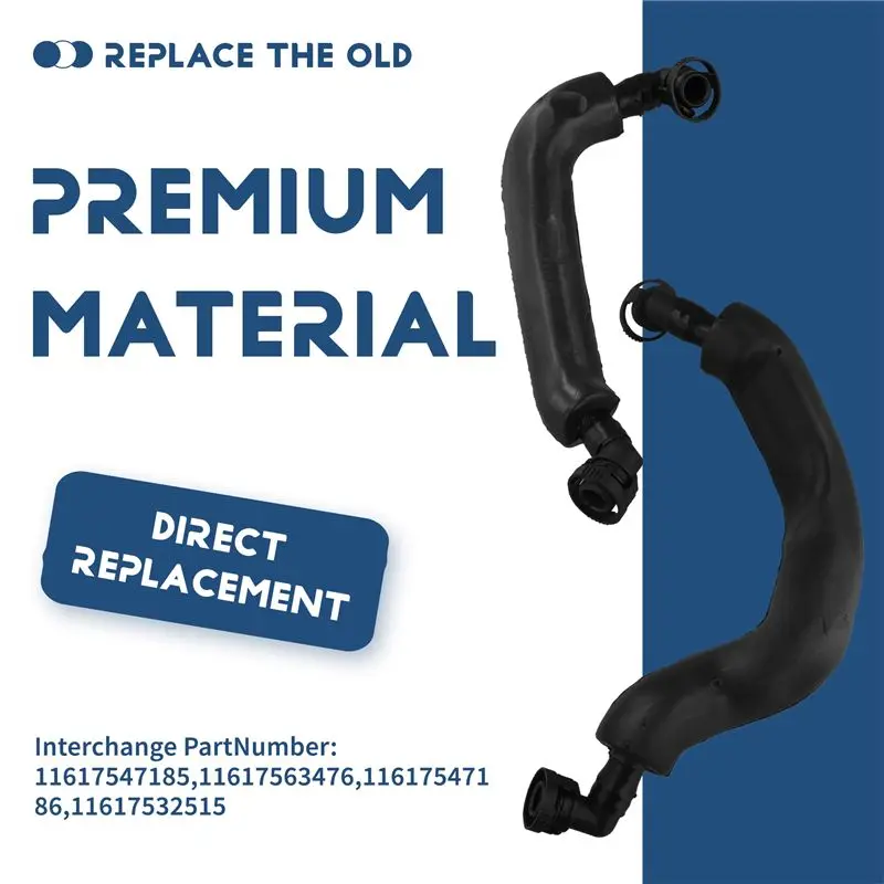 AEA7-2X L+R Crankcase Breather Hose For BMW E60 545I E63 E64 645Ci E66 735Li 745Li X5 11617547185 11617547186