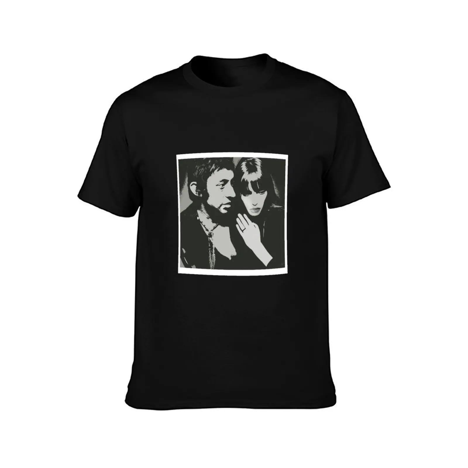 Serge Gainsbourg& Jane Birkin Black and white portrait T-Shirt Trendy Pattern for Men T-Shirt