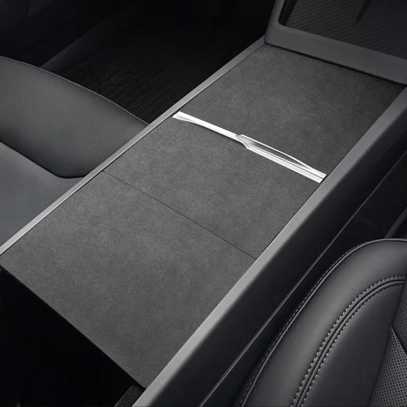 For Tesla Model 3 Highland Center Console Wrap Kit Decor Sticker-Suede/Alcantara Frabics Patches Trim